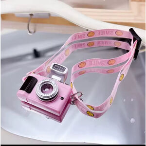 Pink Labubu Sized Camera - flashes and sounds - Brand New